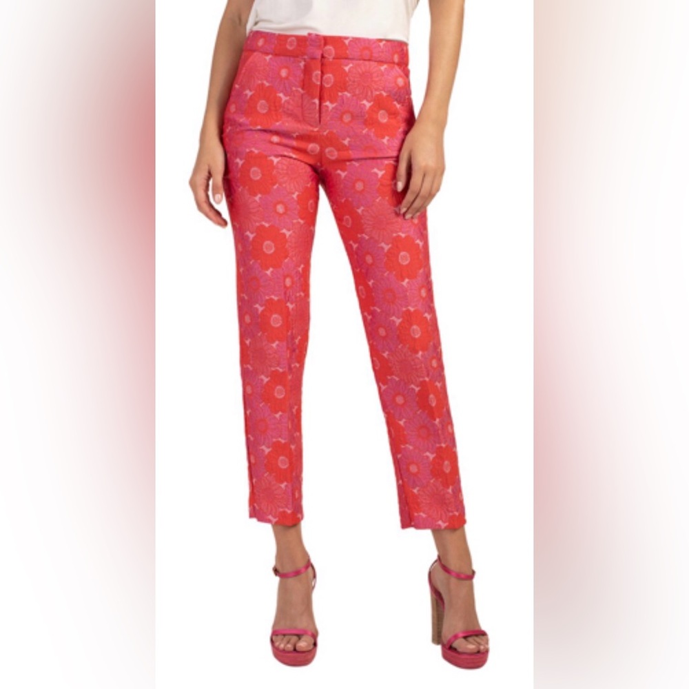 Trina Turk Floral Pink Cigarette Pants
